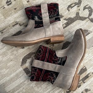 TOMS Laurel suede boots with wool detail. Great condition!